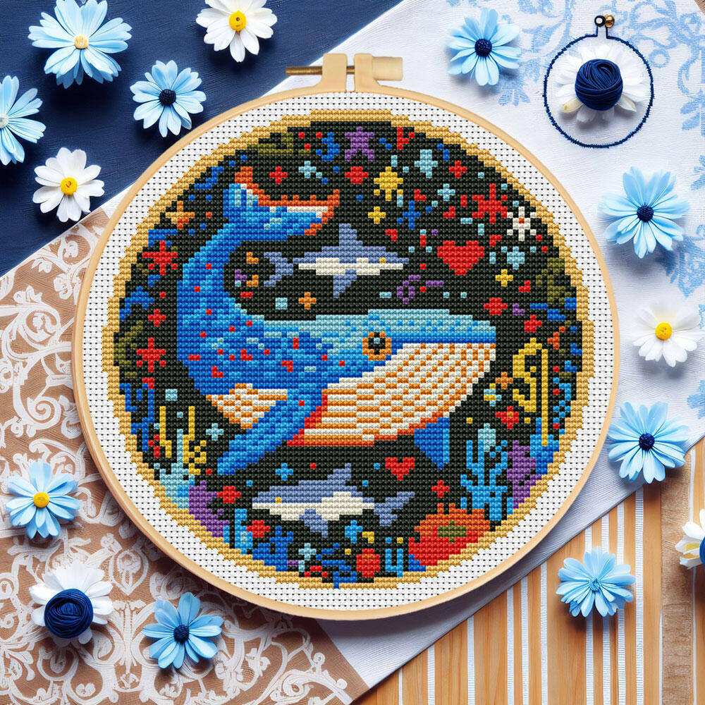 Embroidery Whale - DIY вышивка крестиком кит вышивка животное
