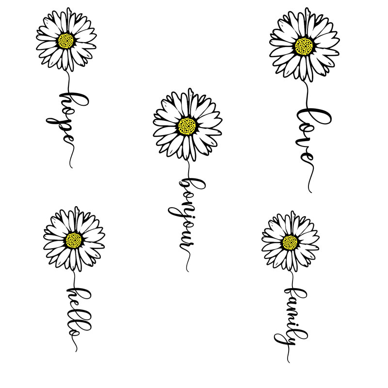 Embroidery Fonts - Шрифт с маленькой маргариткой и хвостом,