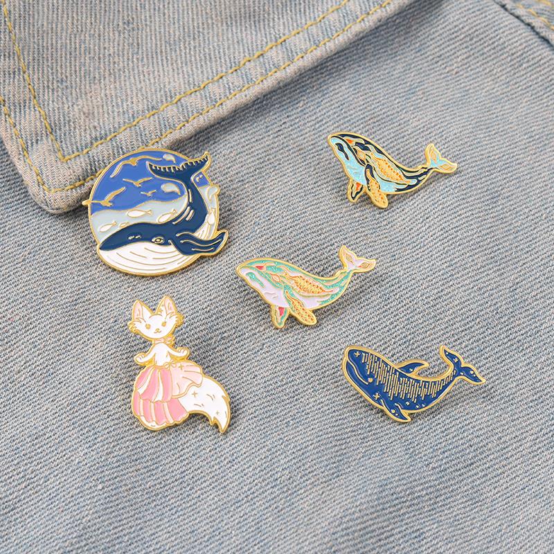 Эмалированная булавка с китом, – обзор и цена Embroidery Whale