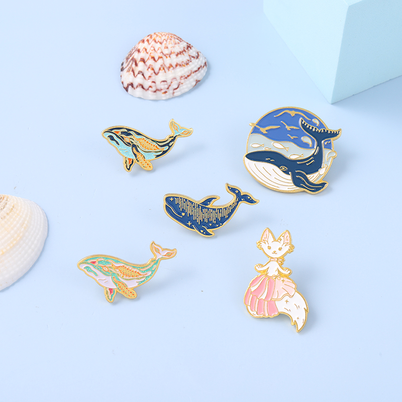 Эмалированная булавка с китом, – обзор и цена Embroidery Whale