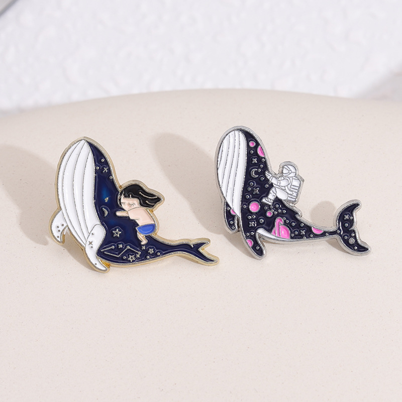 Забавная эмалированная брошь в – обзор и цена Embroidery Whale