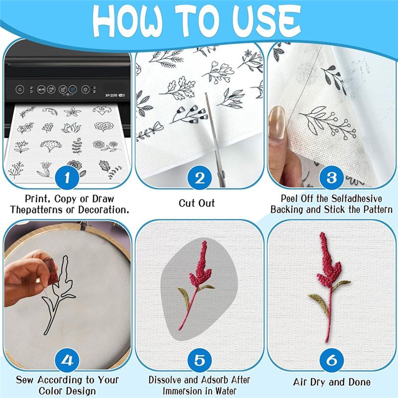 LIKE WISH 15 шт. A4 Водораство – обзор и цена Water Soluble Stabilizer